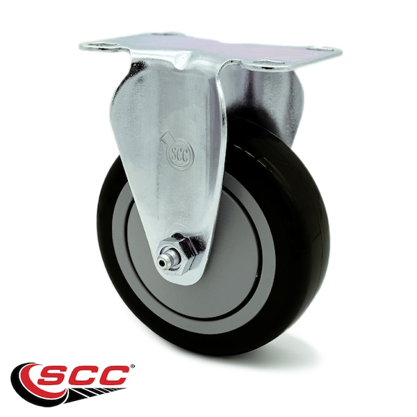 4 Inch Black Polyurethane Wheel Rigid Top Plate Caster